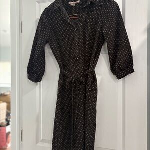 Vintage Look Black Polka Dot Dress